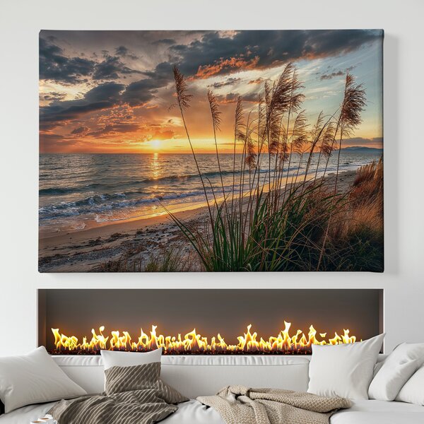 Obraz na plátně - Mračný západ slunce nad mořem FeelHappy.cz Velikost obrazu: 40 x 30 cm