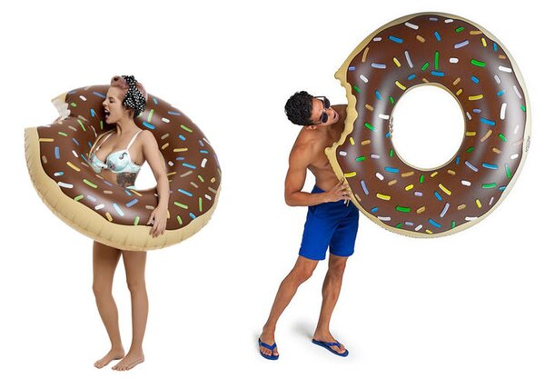 GFT Obří nafukovací Donut 100 cm - hnědý