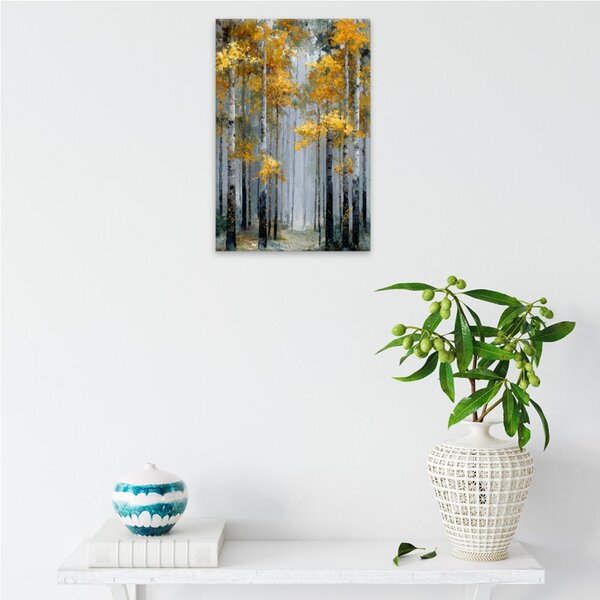 Obraz na plátně - Zlatý březový háj 2 - 80x120 cm