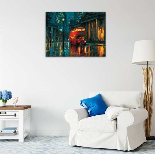 Obraz na plátně - Londýnský deštivý večer 2 - 40x30 cm
