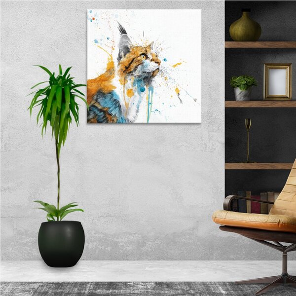 Obraz na plátně - Kočičí akvarelový sen - 80x80 cm