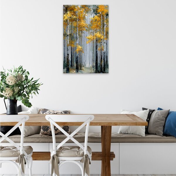 Obraz na plátně - Zlatý březový háj 2 - 80x120 cm