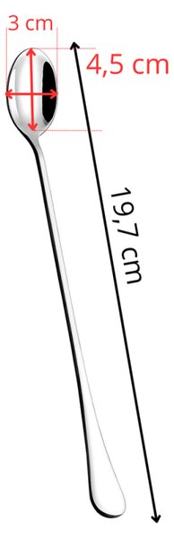 Kávové lžičky dlouhé 19,7 cm SPRINGOS LATTE nerez sada 6 ks