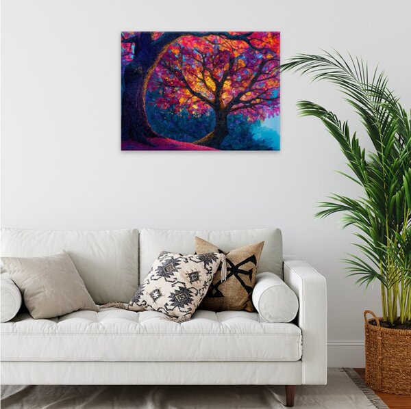 Obraz na plátně - Duhový strom 3 - 40x30 cm - CZ výroba