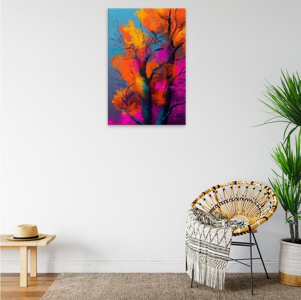 Obraz na plátně - Duhový strom 4 - 80x120 cm
