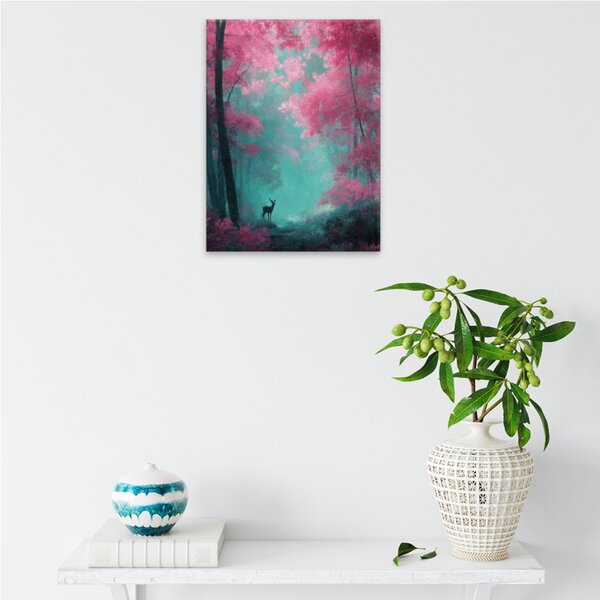 Obraz na plátně - Růžový lesní sen - 30x40 cm