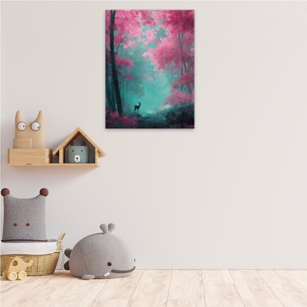 Obraz na plátně - Růžový lesní sen - 30x40 cm