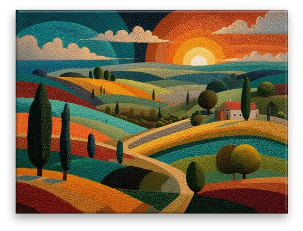 Obraz na plátně - Toskánské sluneční údolí - 40x30 cm