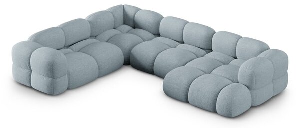 Světle modrá rohová pohovka (levý roh/do "U") Loretto – Cosmopolitan Design