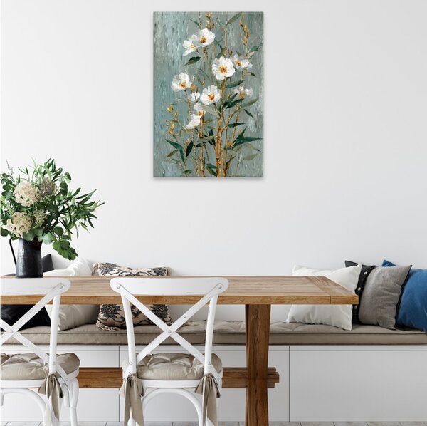 Obraz na plátně - Bílé kvítí - 80x120 cm