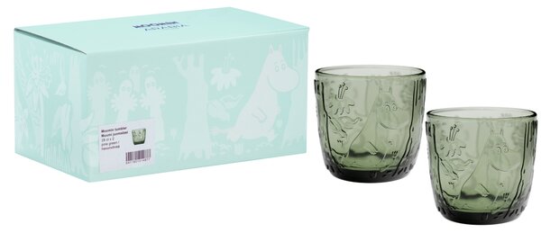 Sklenice Moomin Arabia 0,28 l 2ks zelená pine green
