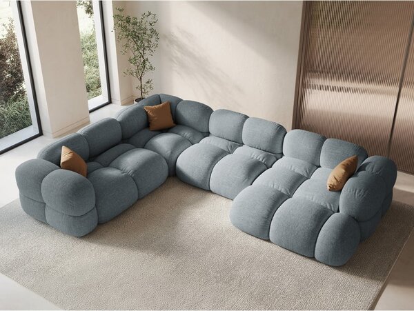Světle modrá rohová pohovka (levý roh/do "U") Loretto – Cosmopolitan Design