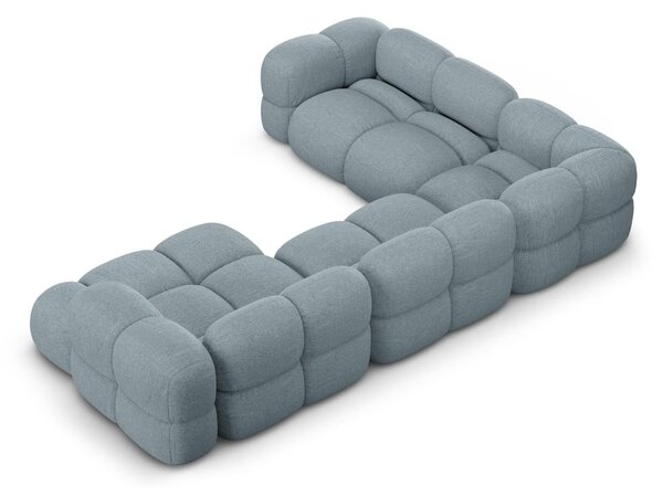 Světle modrá rohová pohovka (levý roh/do "U") Loretto – Cosmopolitan Design