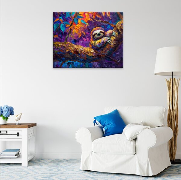 Obraz na plátně - Duhový lenochod 3 - 50x40 cm