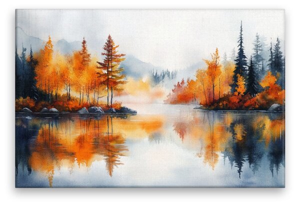 Obraz na plátně - Podzimní zrcadlení - 120x80 cm