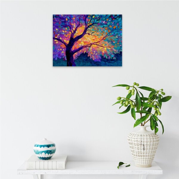 Obraz na plátně - Duhový strom života - 40x30 cm