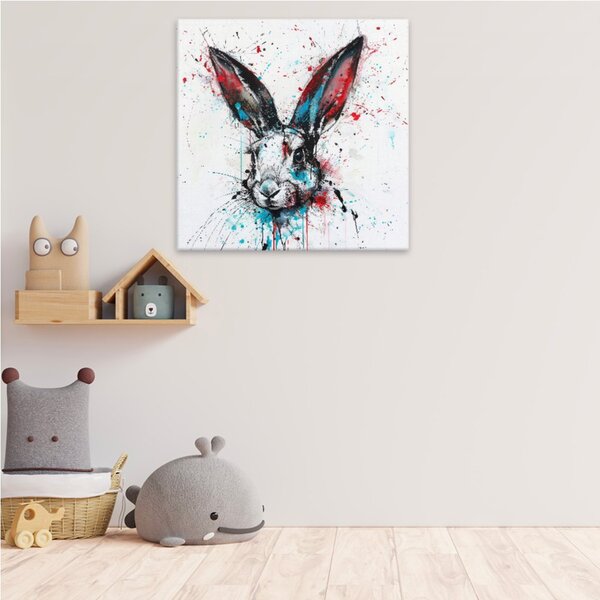 Obraz na plátně - Barevný králík - 80x80 cm