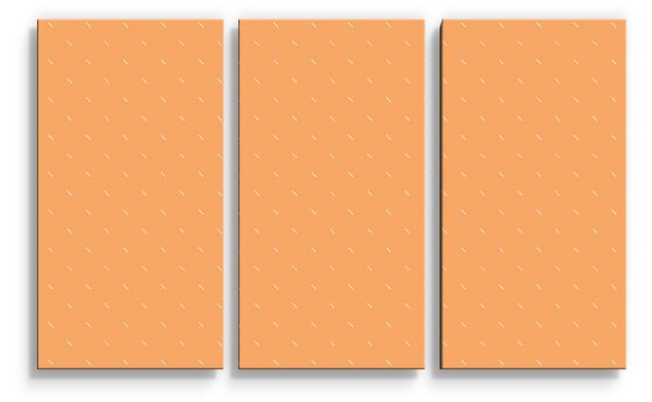 Sablio Obraz - 3-dílný Bílé čárky na oranžové - 120x80 cm