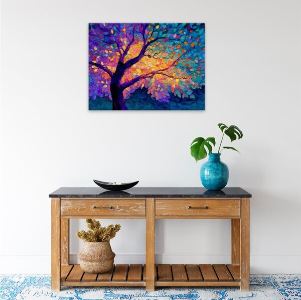 Obraz na plátně - Duhový strom života - 40x30 cm