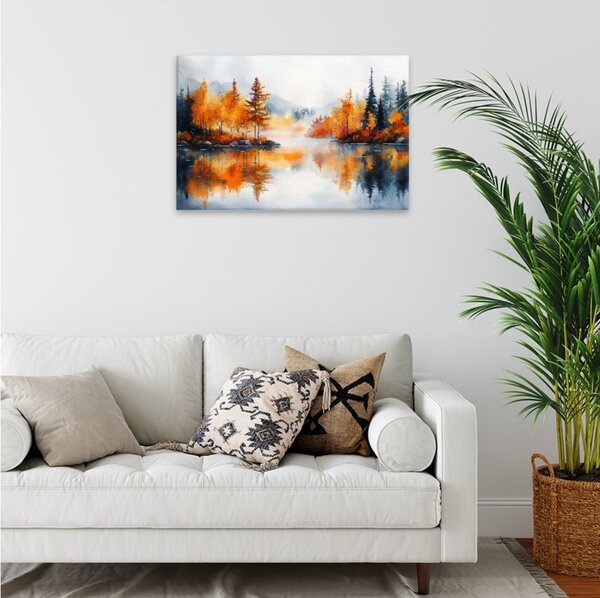 Obraz na plátně - Podzimní zrcadlení - 120x80 cm