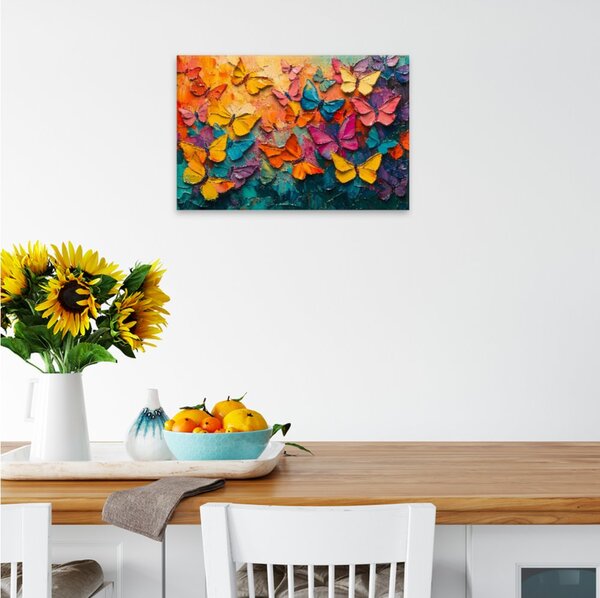 Obraz na plátně - Barevný motýlí sen - 120x80 cm