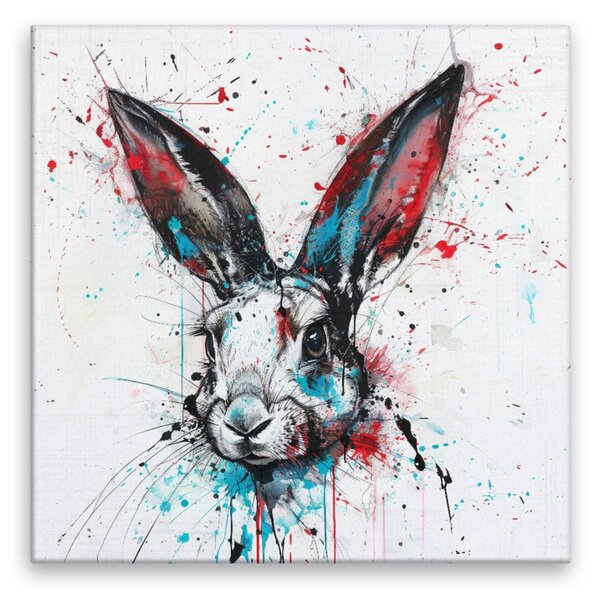 Obraz na plátně - Barevný králík - 80x80 cm
