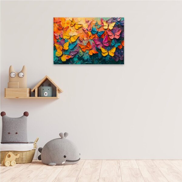 Obraz na plátně - Barevný motýlí sen - 120x80 cm