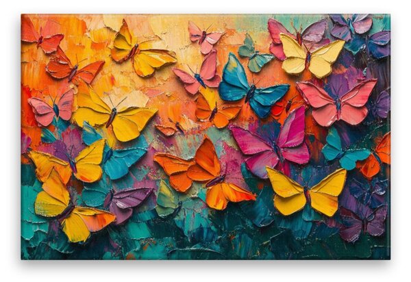 Obraz na plátně - Barevný motýlí sen - 120x80 cm