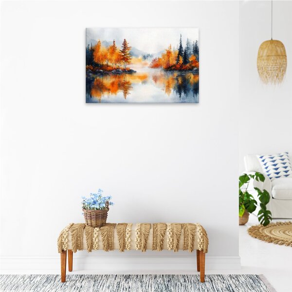 Obraz na plátně - Podzimní zrcadlení - 120x80 cm
