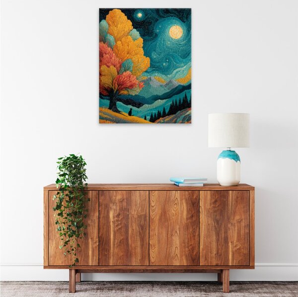 Obraz na plátně - Podzimní hvězdná noc - 40x50 cm