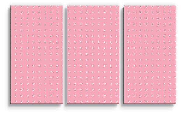 Sablio Obraz - 3-dílný Bílé čárky na růžové - 120x80 cm