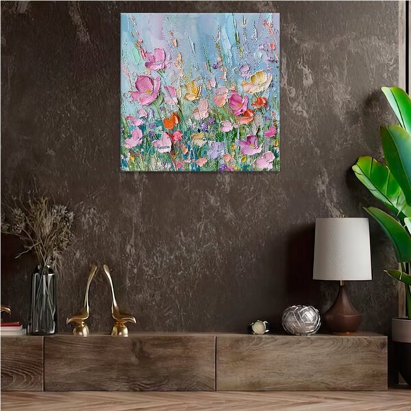 Obraz na plátně - Jarní květinová louka 2 - 80x80 cm