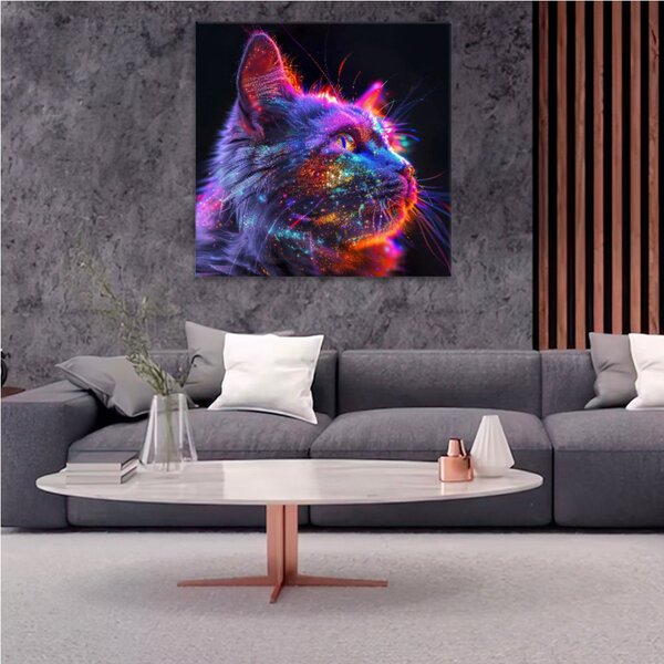 Obraz na plátně - Kosmická kočka 2 - 80x80 cm