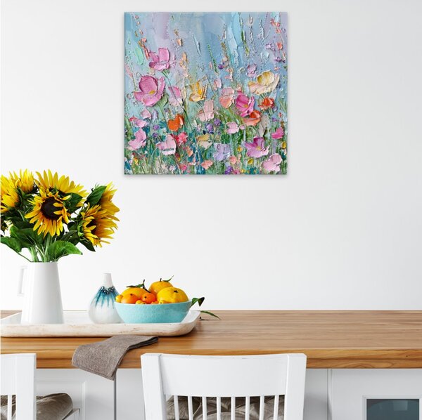 Obraz na plátně - Jarní květinová louka 2 - 80x80 cm