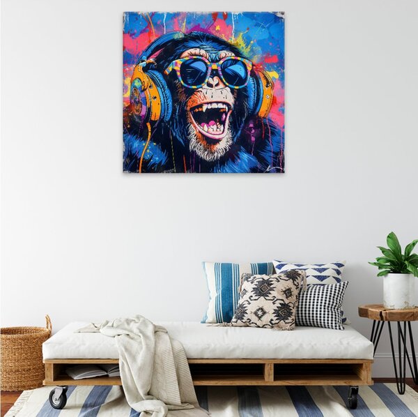 Obraz na plátně - Opičí rytmus - 80x80 cm - CZ výroba