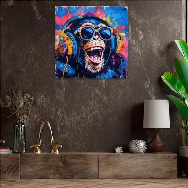Obraz na plátně - Opičí rytmus - 80x80 cm - CZ výroba