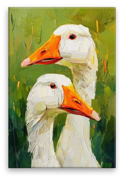 Obraz na plátně - Bílé husy - 80x120 cm - CZ výroba