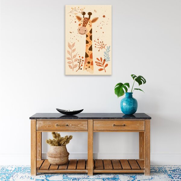 Obraz na plátně - Podzimní žirafa - 80x120 cm