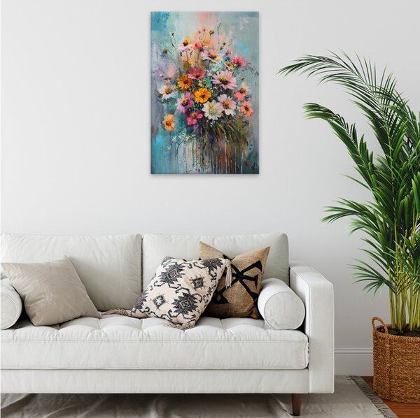 Obraz na plátně - Polní květinová symphonie - 80x120 cm
