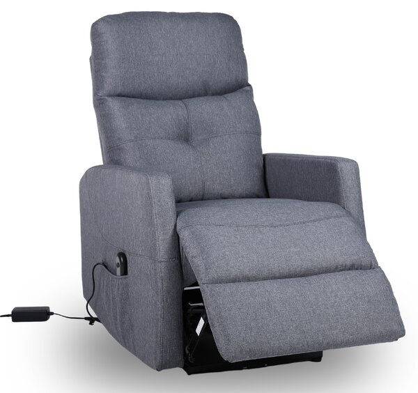 TV křeslo MODO PLUS s elektrickým polohováním — látka, šedá, nosnost 130 kg