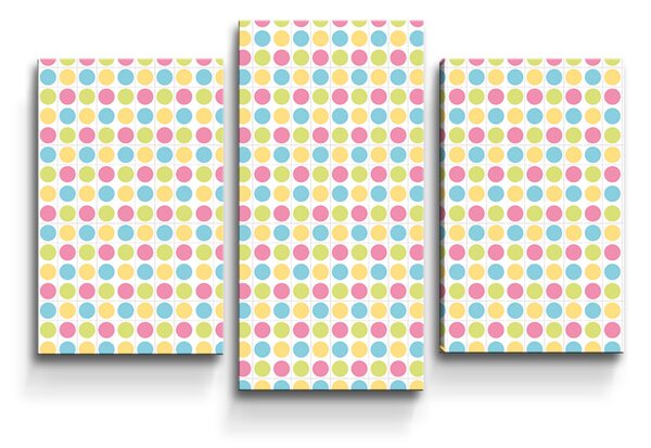 Sablio Obraz - 3-dílný Veselé barevné puntíky - 75x50 cm