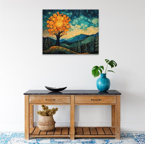 Obraz na plátně - Zlatý strom snů - 50x40 cm