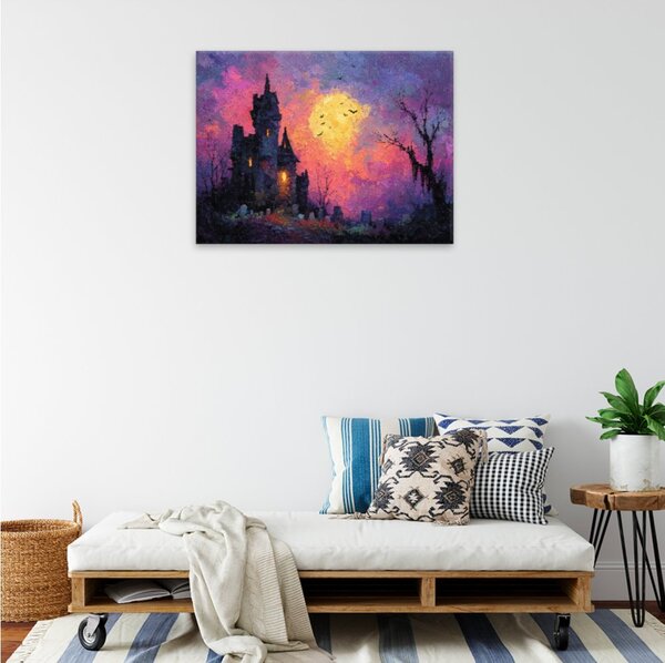 Obraz na plátně - Tajemný hrad netopýrů - 40x30 cm