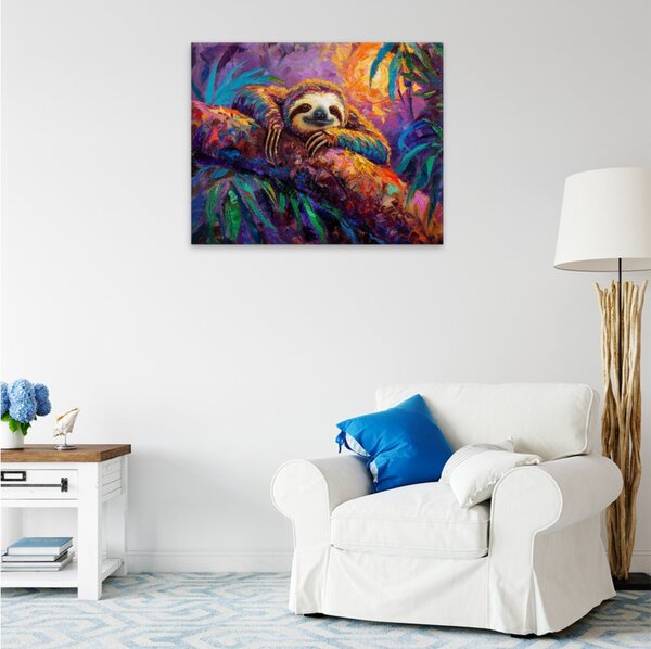Obraz na plátně - Duhový lenochod - 50x40 cm