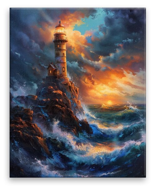 Obraz na plátně - Bouřlivý maják 2 - 40x50 cm