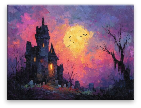 Obraz na plátně - Tajemný hrad netopýrů - 40x30 cm