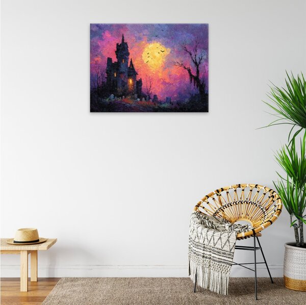 Obraz na plátně - Tajemný hrad netopýrů - 40x30 cm