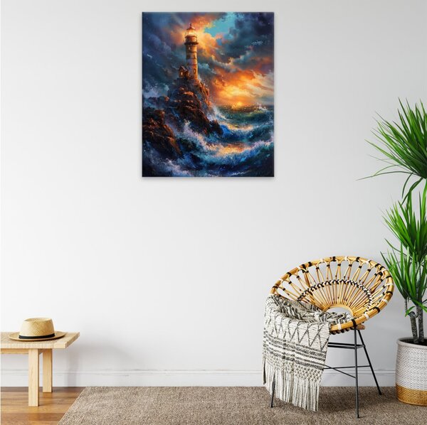 Obraz na plátně - Bouřlivý maják 2 - 40x50 cm