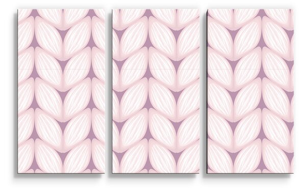 Sablio Obraz - 3-dílný Bledě růžové pletení - 120x80 cm
