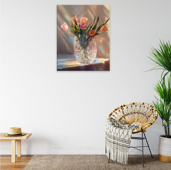 Obraz na plátně - Tulipány v křišťálu - 40x50 cm